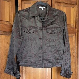 Women's Brown Patterned Jacket Asian inspired